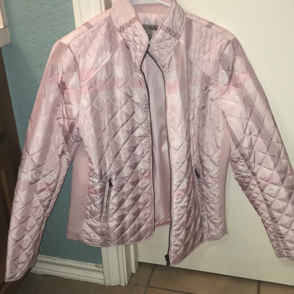 QUILTED PINK PLAID JACKET